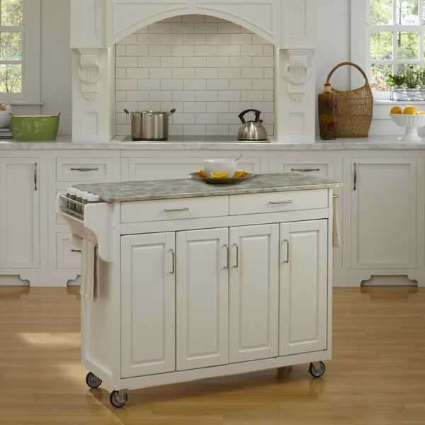 Copper Grove Pinehurst Island Cart with Concrete Top
