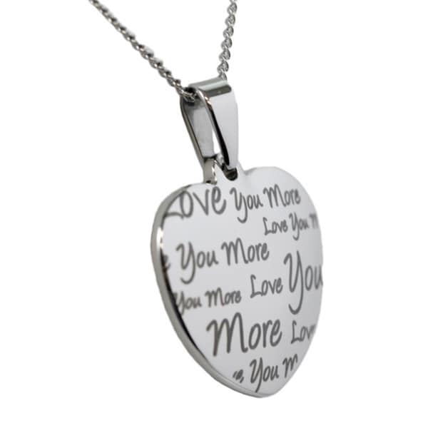 Love You More Heart Stainless Steel Necklace
