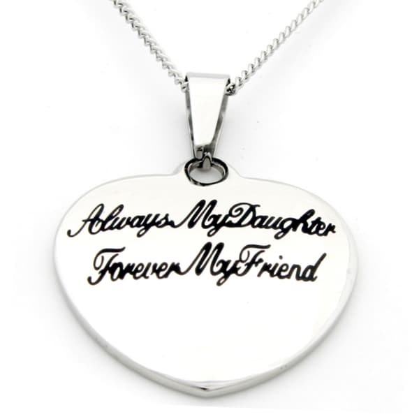 Always My Daughter, Forever My Friend' Small Heart Pendant 