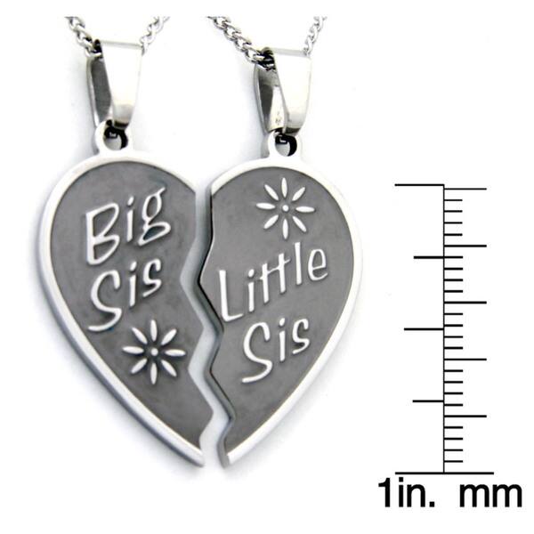 Big Sis, Little Sis Two-piece Heart Necklace