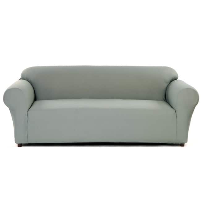 Stretch Waffle Sofa Slipcover - Grey