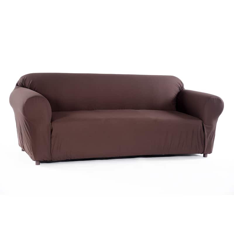 Stretch Waffle Sofa Slipcover - Brown
