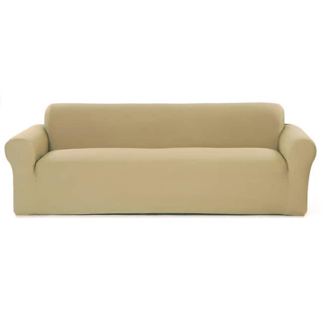 Stretch Waffle Sofa Slipcover - Gold