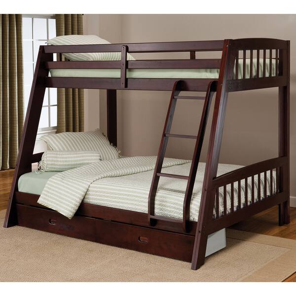 slide 3 of 5, Rockdale Twin-over-Full Bunk Bed Espresso