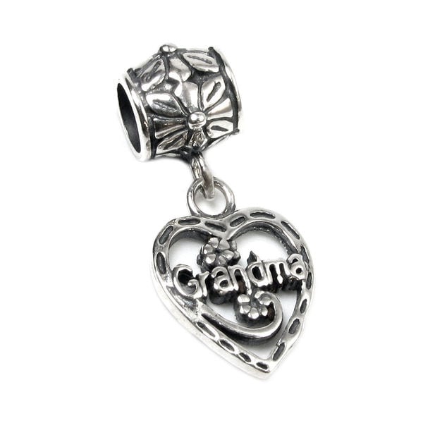 Sterling Silver Antiqued Love to Shop Charm