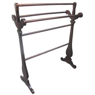 D-Art Collection Mahogany Carved Towel Rack