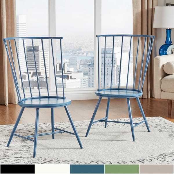 slide 2 of 28, Truman High Back Metal and Wood Spindle Dining Chair (Set of 2) by iNSPIRE Q Modern