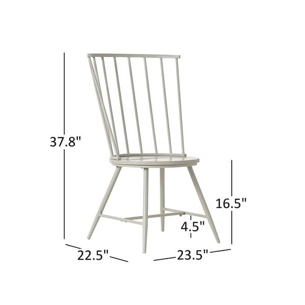 dimension image slide 3 of 2, Truman High Back Metal and Wood Spindle Dining Chair (Set of 2) by iNSPIRE Q Modern