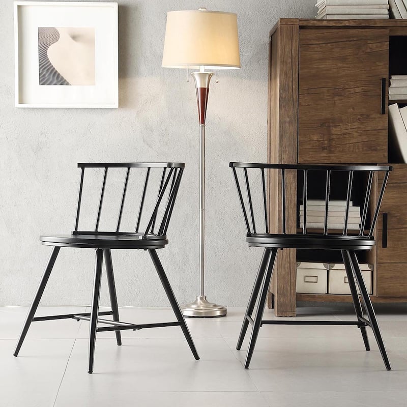Truman Low Back Metal and Wood Spindle Dining Chair (Set of 2) by iNSPIRE Q Modern