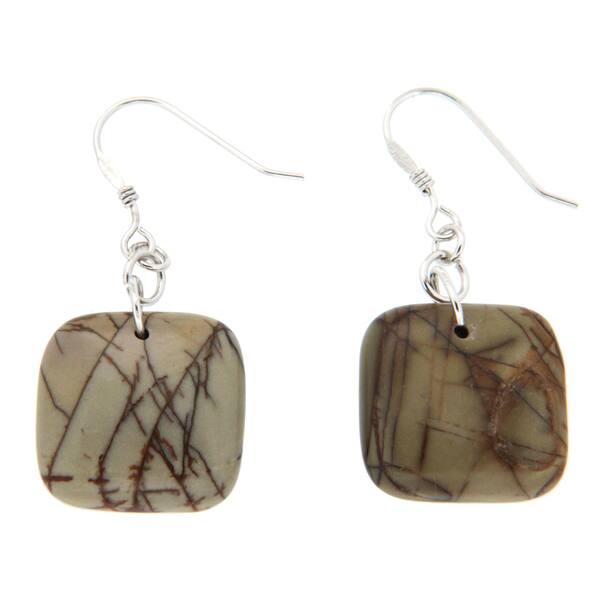 natural stone earrings picasso jasper earings long earrings
