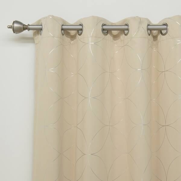 Shop Aurora Home Circle 84 Inch Foil Printed Blackout Curtain