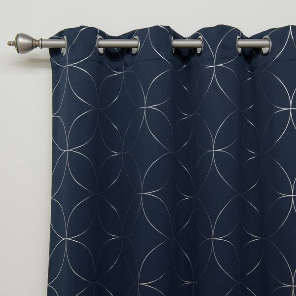 Shop Aurora Home Circle 84 Inch Foil Printed Blackout Curtain