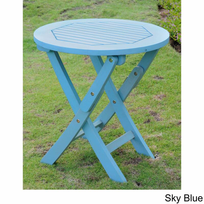 Royal Fiji 19-inch Folding End Table - Sky blue