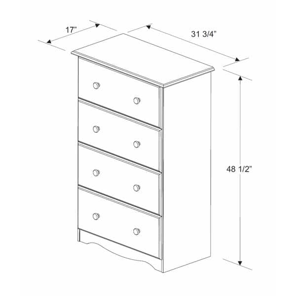 Shop Solid Wood 4 Super Jumbo Drawer Chest With Lock By Palace