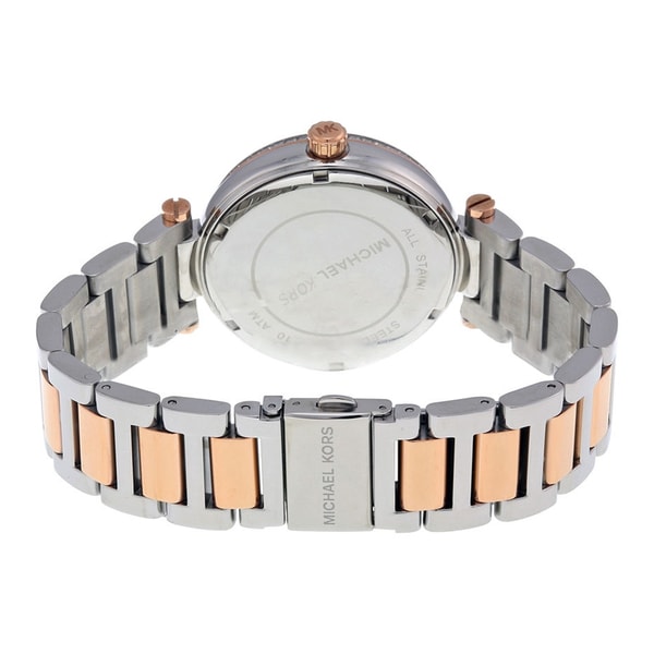 michael kors silver and rose gold watch