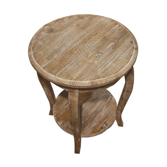 Alaterre Rustic Reclaimed Round End Table