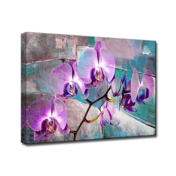 Ready2HangArt 'Painted Petals XIX' Canvas Wall Art - Teal