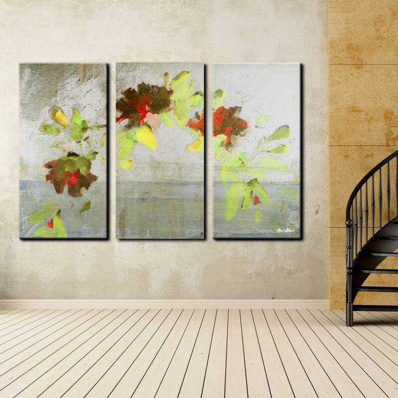 Ready2HangArt 'Painted Petals V' 3-piece Canvas Wall Art