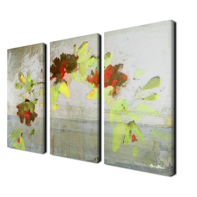 Ready2HangArt 'Painted Petals V' 3-piece Canvas Wall Art