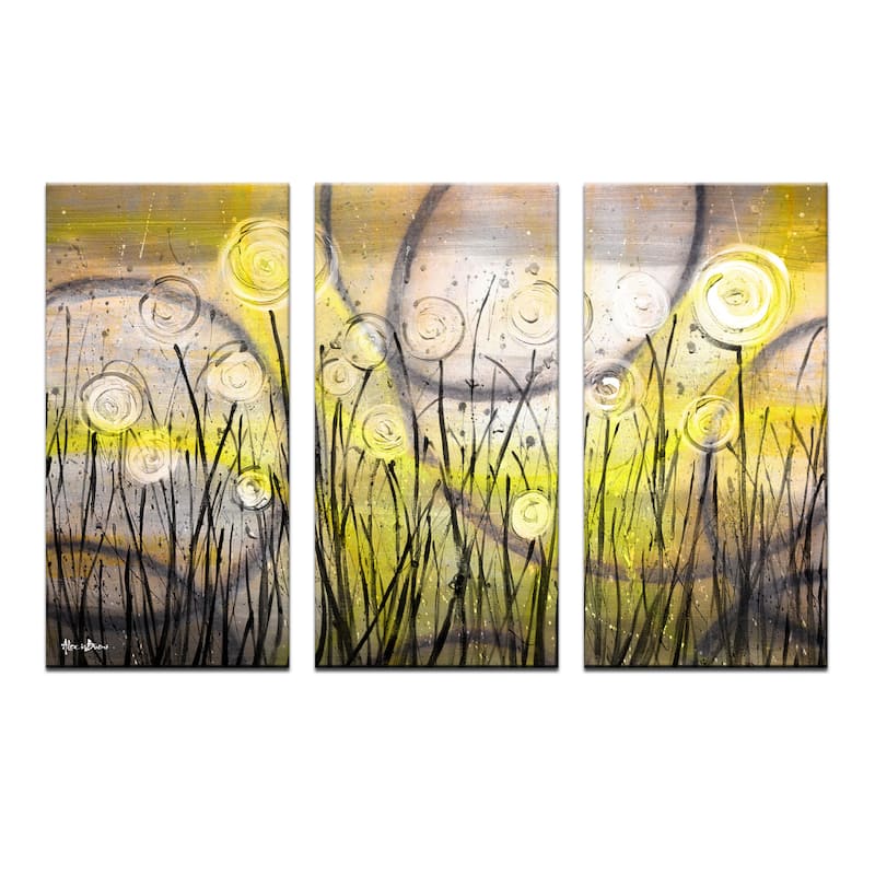 Ready2HangArt 'Painted Petals VI' 3-piece Canvas Wall Art Set