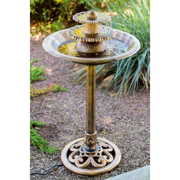 Alpine Corporation 3-Tiered Pedestal Water Fountain Bird Bath