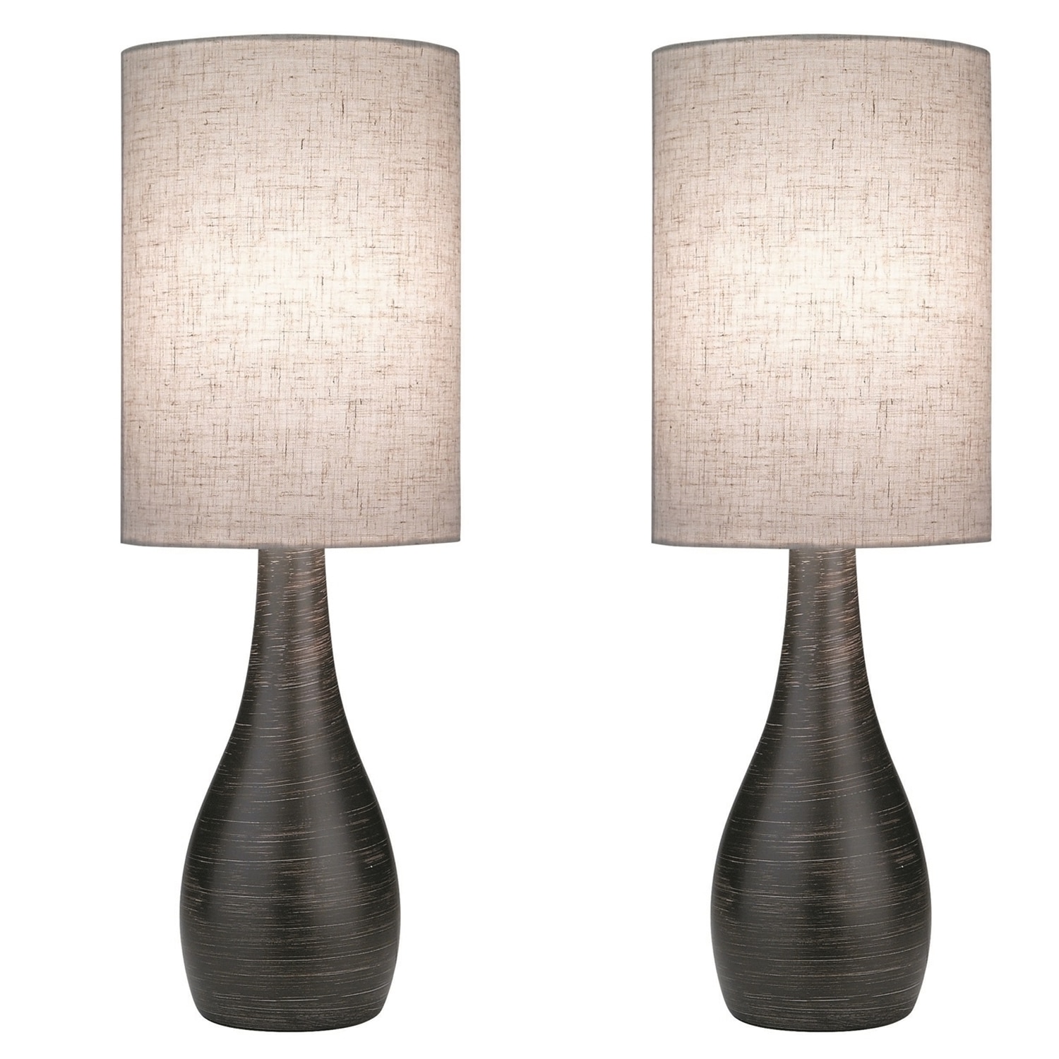 Shop Lite Source Two Pack Quatro 1 Light Small Table Lamp On