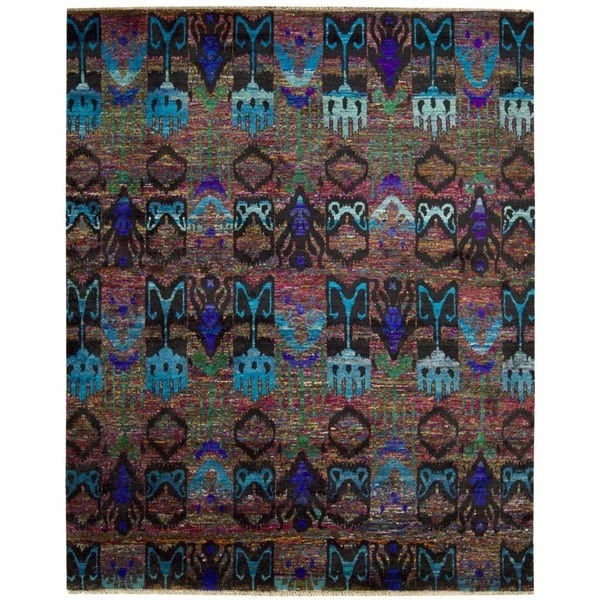 Nourison Sari Silk Southwestern Multicolor Rug (79 x 99)