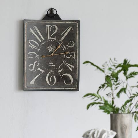 A&B Home Carbon Loft Ekkaia Rustic Metal Wall Clock