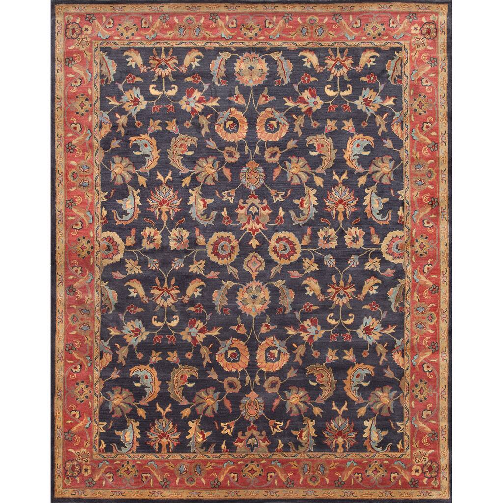 Handmade Mahal Navy Wool Rug