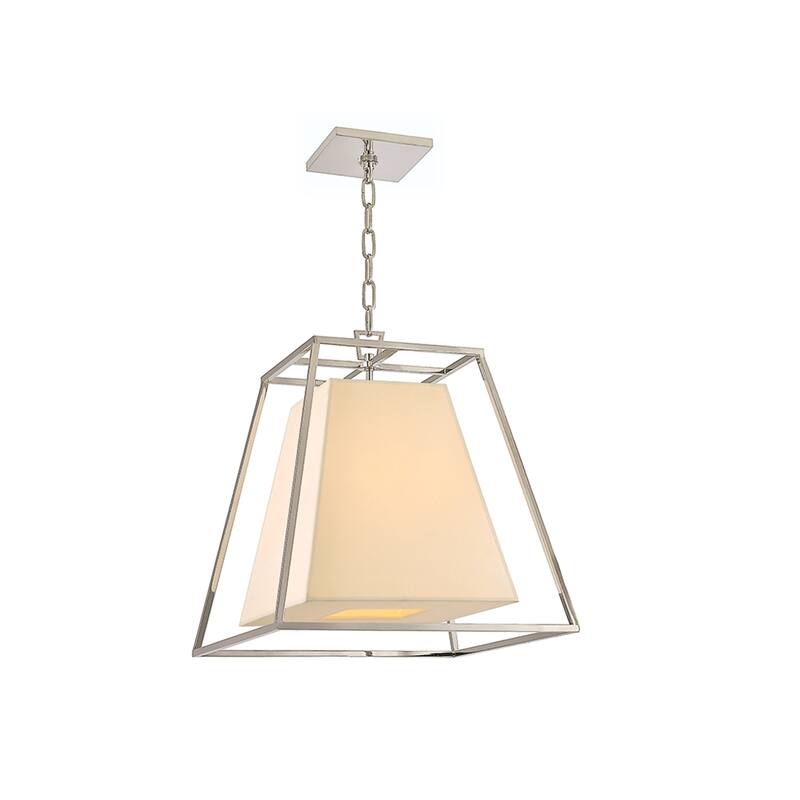 Hudson Valley Kyle 4 Light Pendant - Polished Nickel, Cream