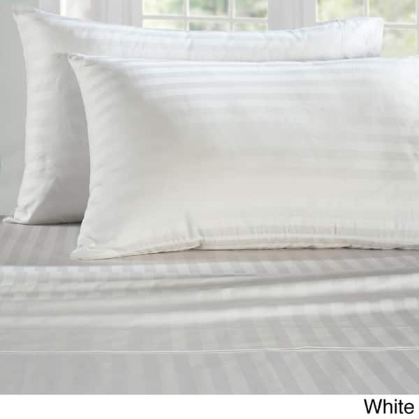 Luxury Supima Cotton 500 Thread Count Damask Stripe Sheet Set Overstock 9623308