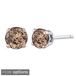 Champagne Diamond Earrings Online At Our Best 14k White Gold 1ct Tdw Brown Diamond Studs