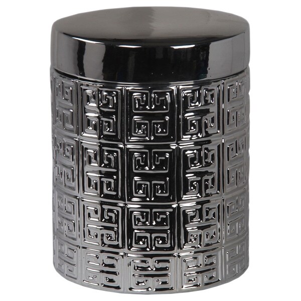 Metallic Silver Container with Lid