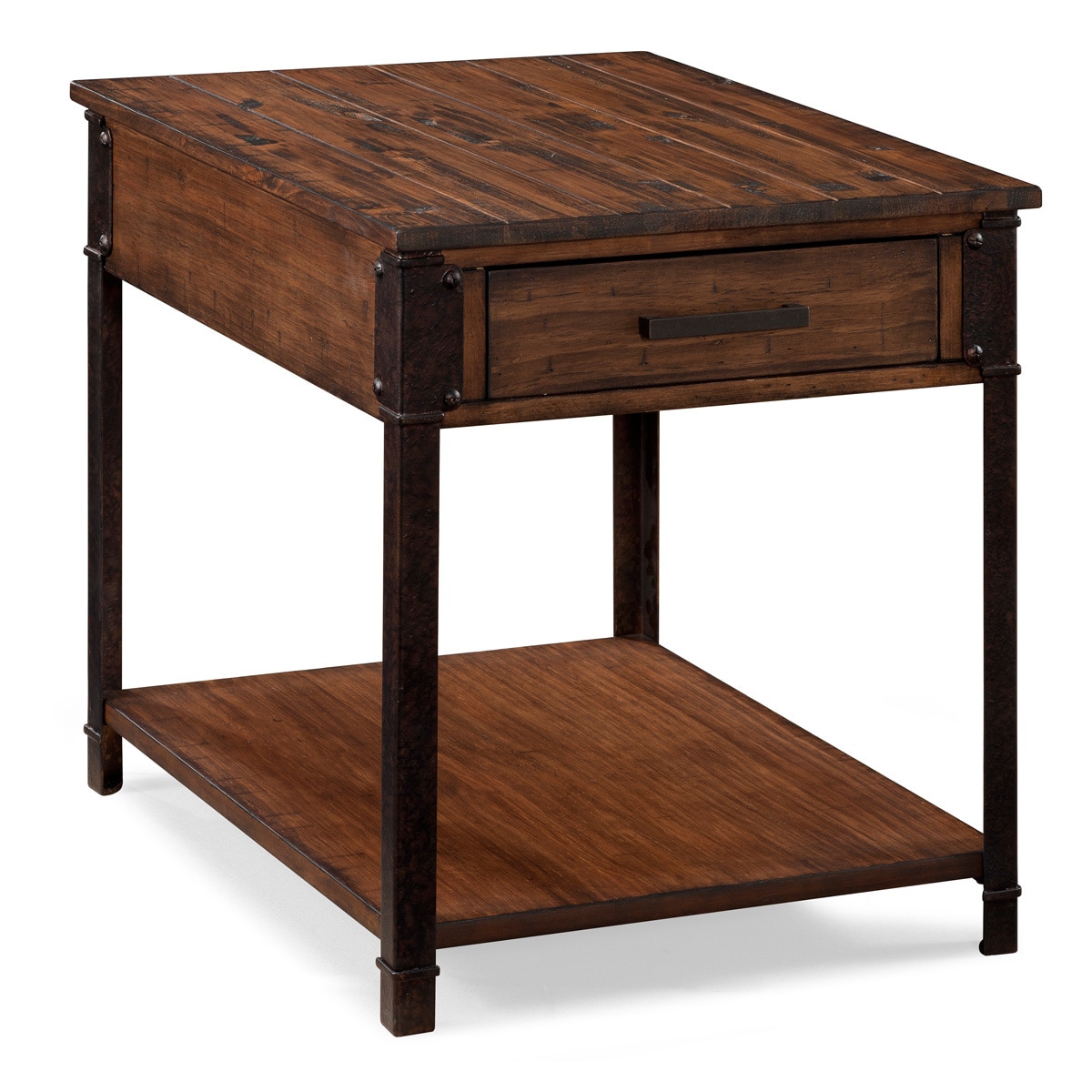 Larkin Rustic Natural Pine End Table With Storage Larkin Rustic Natural Pine End Table With Storage