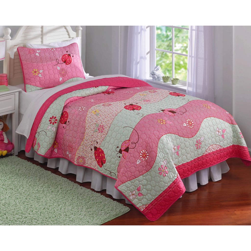 Garden Waves Microfiber 3-piece Quilt Set