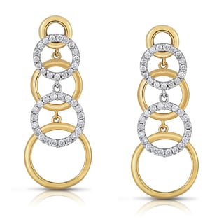 Eloquence 14k White Gold 1 1/10ct TDW White Diamond Dangle Earrings (H ...