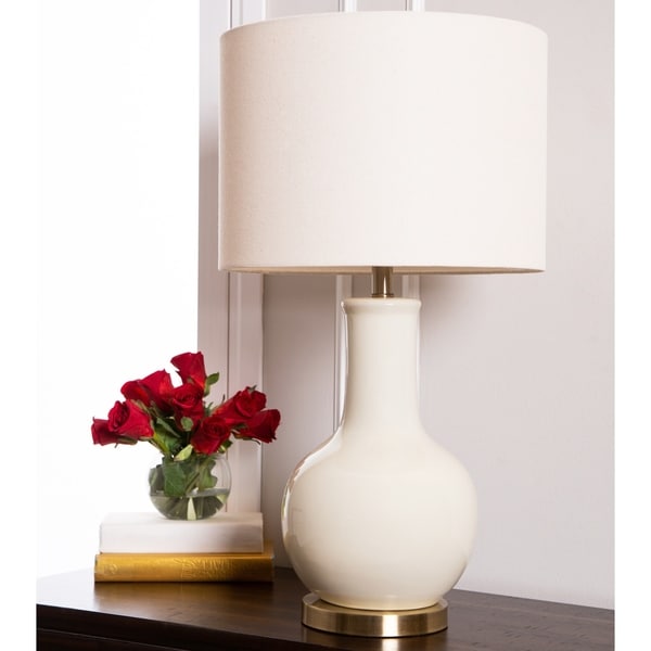Abbyson Gourd Beige Ceramic 29-inch Table Lamp