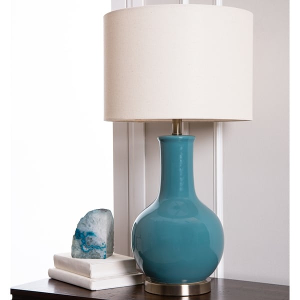 Abbyson Gourd Blue Ceramic 29-inch Table Lamp