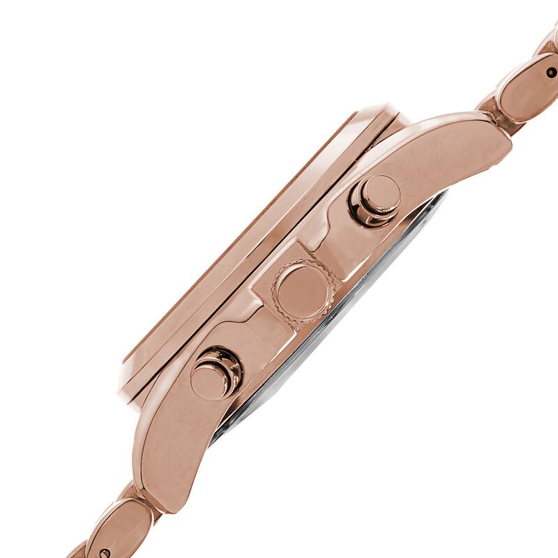 Akribos XXIV Women's Quartz Diamond Multifunction Rose-Tone Watch Set