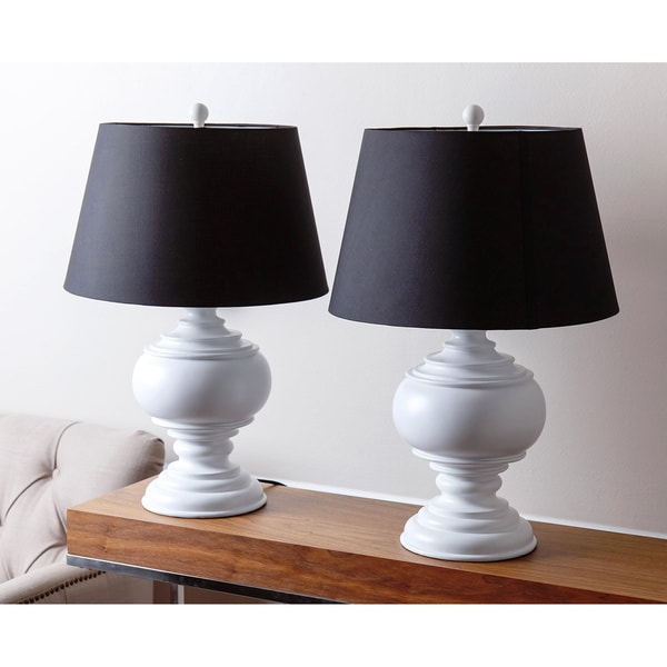 Shop Abbyson Burma White Table Lamp (Set of 2) - Free Shipping Today ...