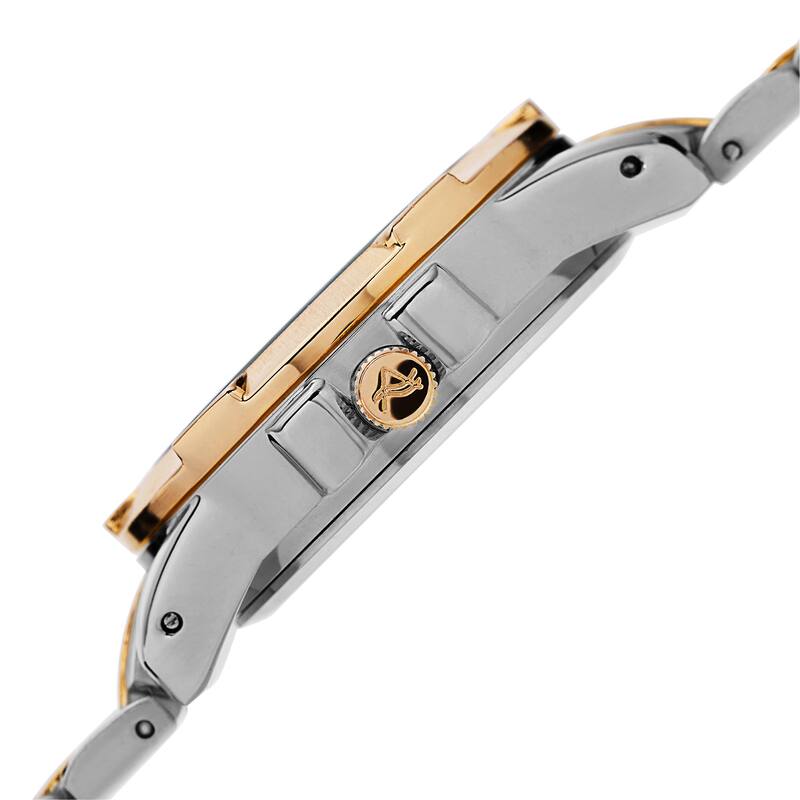 August Steiner Men's Quartz Colorful Dial Multifunction Two-Tone Bracelet Watch