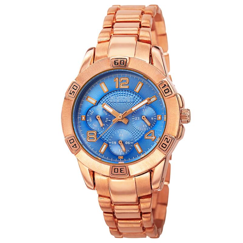August Steiner Men's Quartz Colorful Dial Multifunction Bracelet Watch