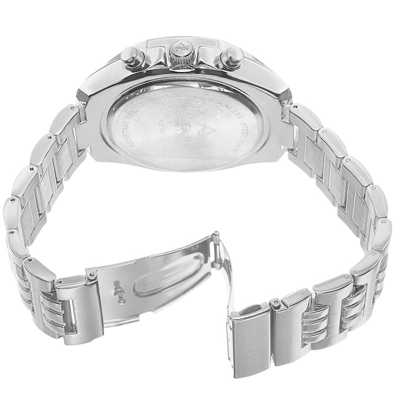 August Steiner Men's Swiss Quartz Dual Time Zone Multifunction Blue Bracelet Watch