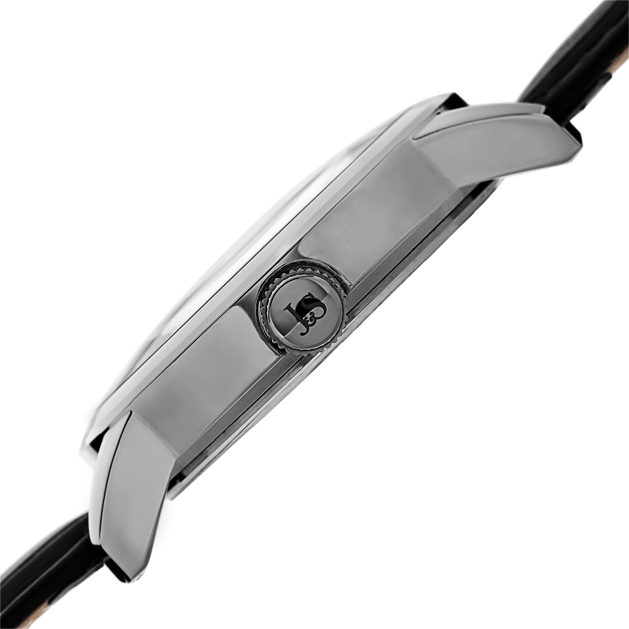 Joshua & Sons Men's Swiss Quartz Dual Time Zone Leather Silver