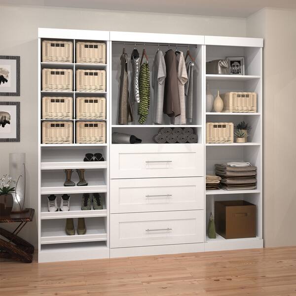 slide 2 of 19, Pur 86-Inch Closet Organizer with Storage Cubbies by Bestar White