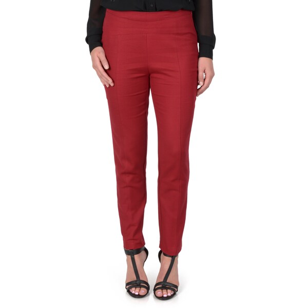 Journee Collection Women's Cigarette Pants with Side Zipper - Overstock ...