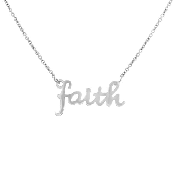 Sterling Essentials 14k Goldplated Sterling Silver Script 'Faith' Necklace