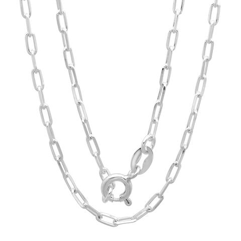 Sterling Silver Paper Clip Chain Necklace (2 mm) By Roberto Martinez