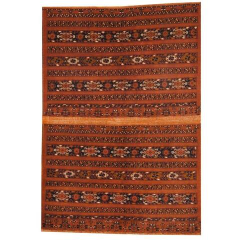 HERAT ORIENTAL Handmade One-of-a-Kind Turkoman Wool Rug - 5'8 x 8'2