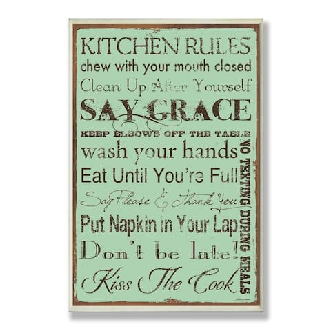 'Kitchen Rules' by Stephanie Workman Marrot Turquoise Wall Plaque